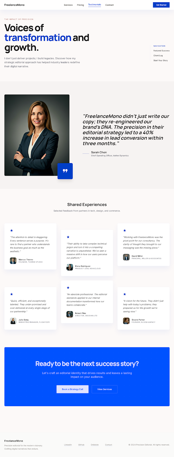 A freelancer business site