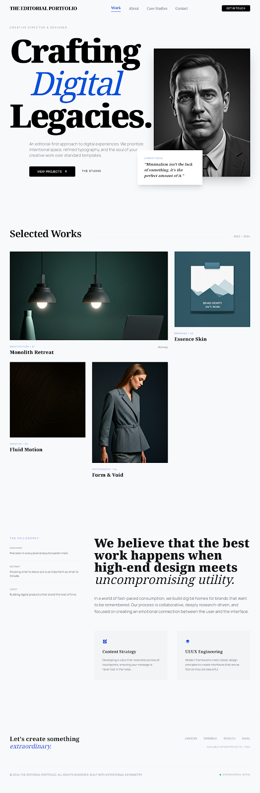 A photographer portfolio site